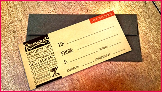 Restaurant Gift Certificate Template