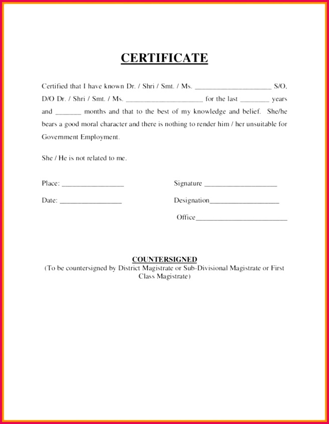 Job Employment Certificate Sample and Christian Character Employment Certificate Sample Picture