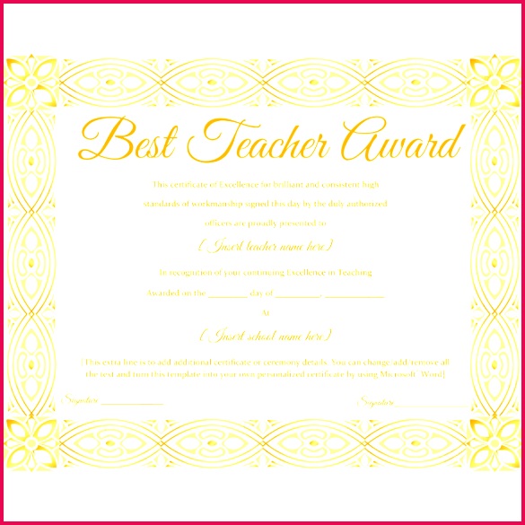 Award of best teacher