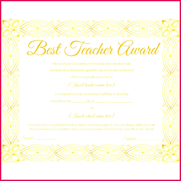 Award of best teacher