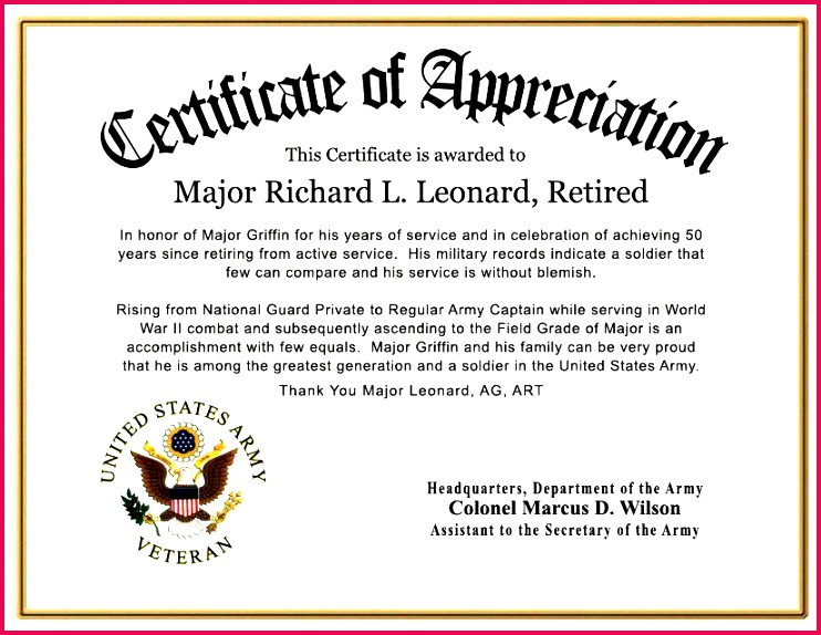certificate of honor retirement certificate wording text for plaque of appreciation honorary certificate template