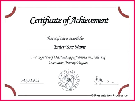 certificate of mendation template good achievement templates free