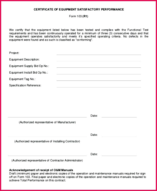 performance certificate templates free printable word installation format in machine