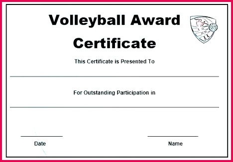 volleyball award template most improved certificates all certificate templates word attendance player printable
