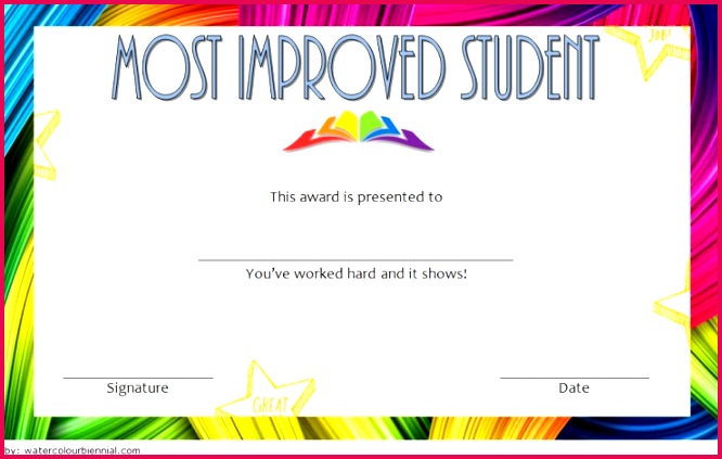 Most Improved Student Certificate 10 Template Ideas most Improved Award Certificate