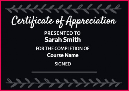 Dark Modern Certificate of Appreciation