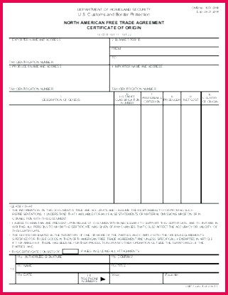certificate of origin form word format lovely nafta template beautiful preference criterion imag