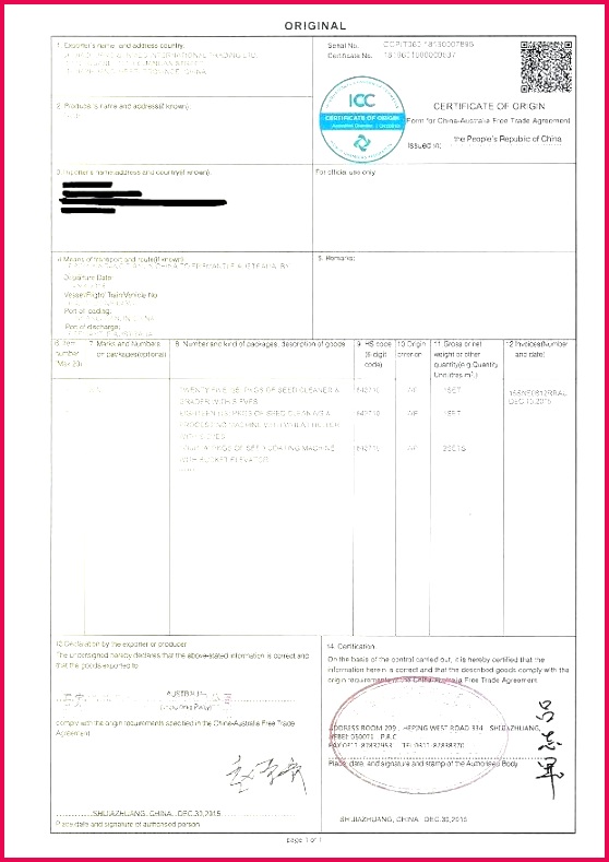 certificate origin template generic templates design us of australia fta