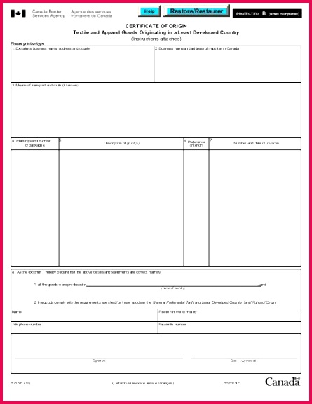 form b255 certificate of origin textile and apparel goods