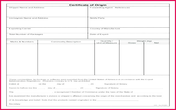 Certificate Form Example Origin Template Pdf Nafta Fillable 690430 certificate form example origin template of pdf nafta fillable