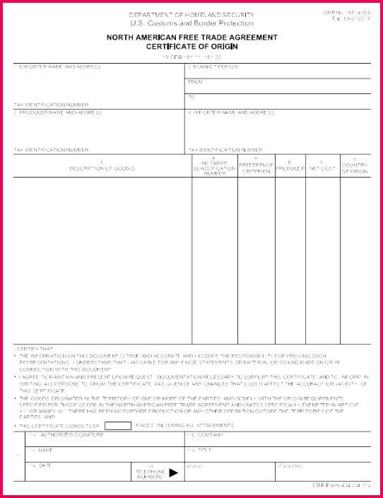 certificate of origin