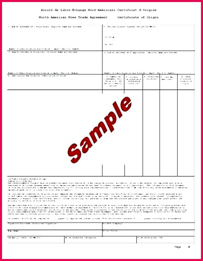 certificate of origin template templates generic nafta canada