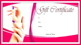 Nail Salon Gift Certificate 300x169