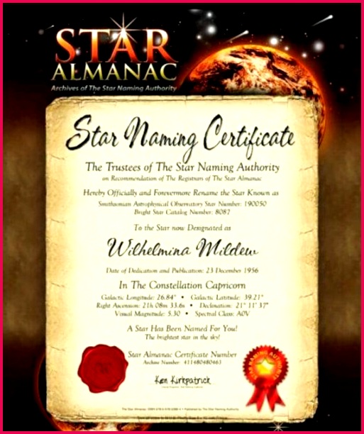 Name A Star Certificate Template Name A Star Instant Certificate Name A Star Name A Star For Free About Your Temporary Star Deed