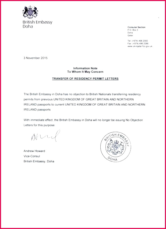 7 No Objection Certificate Template for Visa 15082 ...