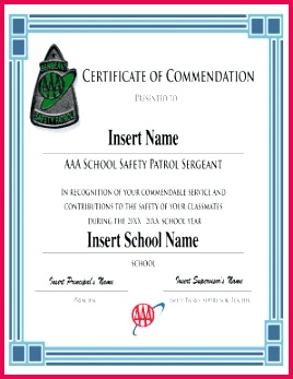 printable safety patrol certificates form