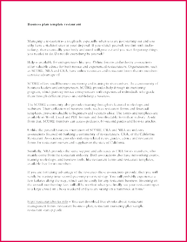 restaurant free business plan template personal training pdf