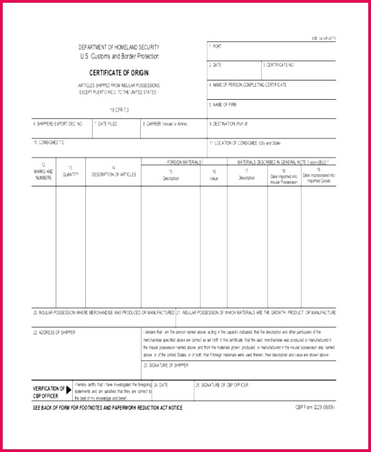 certificate of origin sample 2
