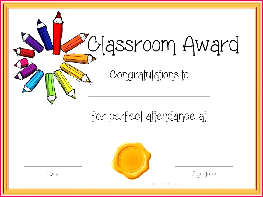 attendance award certificate templates template for kids perfect certificates printable kid free pe