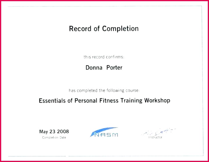 fitness certificate template primary medical personal trainer school