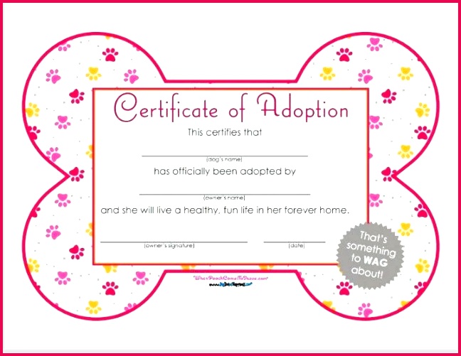 blank female dog birth adoption certificate template birthday printable t certificates templates free pet