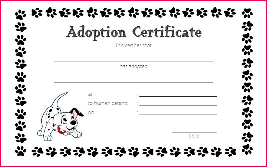 dog adoption certificate template free printable paw patrol blank specialization c function certif