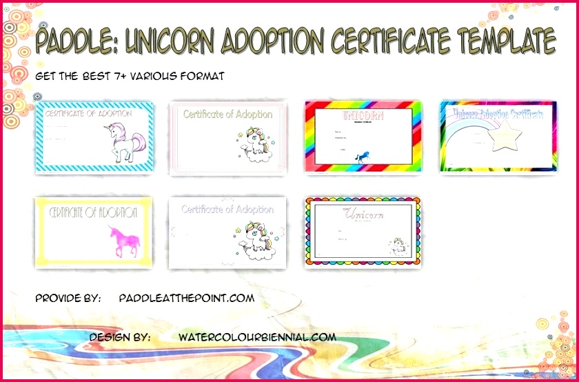 pet adoption certificate template free printable unicorn templates