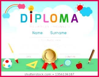 Certificates kindergarten and elementary Preschool Kids Diploma certificate pattern design template Diploma template for