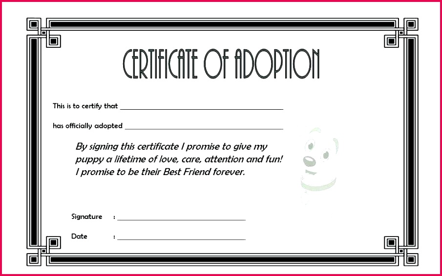 dog adoption certificate template pet paw patrol co certificates templates puppy birth word
