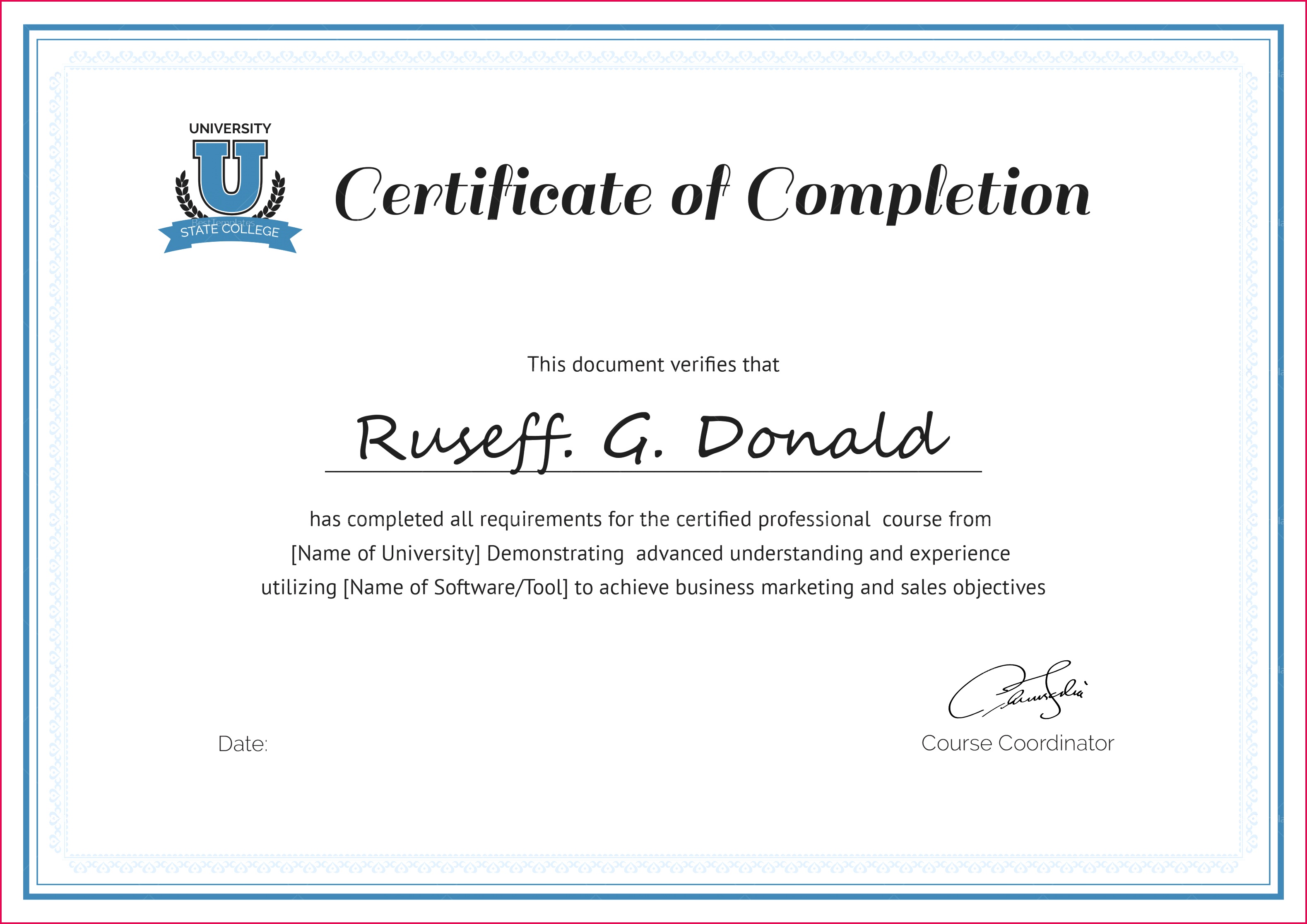 Course pletion Certificate