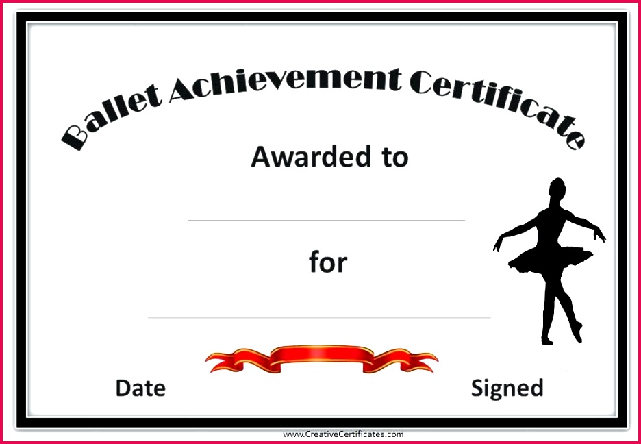 dance certificate