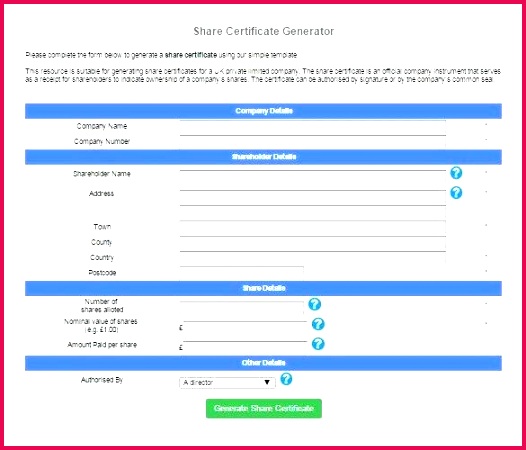 pany share certificate template templates free printable word private south africa