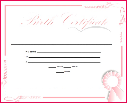 Birth Certificate Prinable Template Download for Free