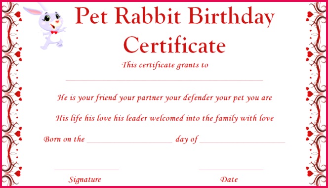 Pet Rabbit Birth Certificate 738x423