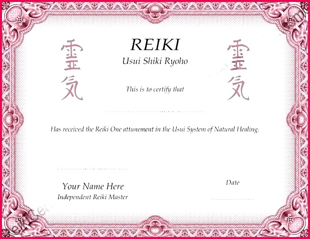 Reiki Certificate Template Download 2 Color Full size