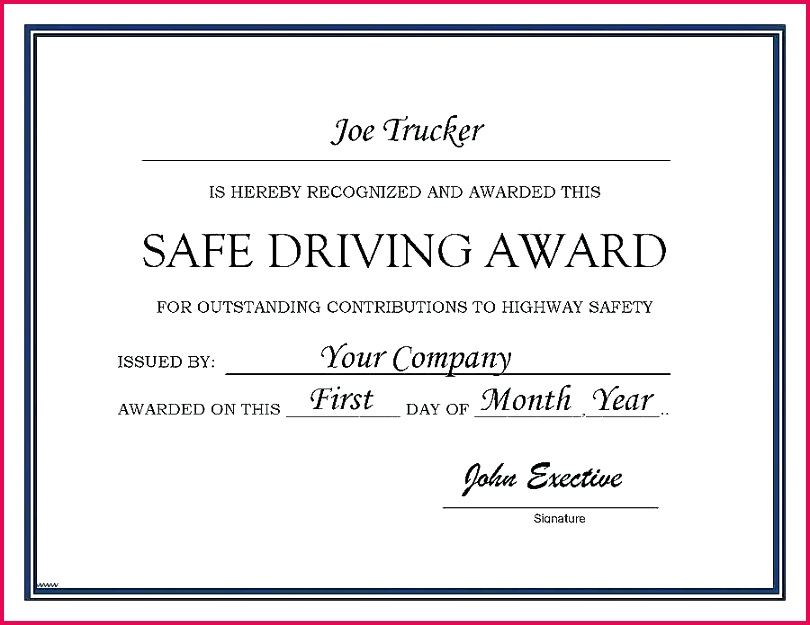 first aid certificate template word safe driving lovely new employee recognition