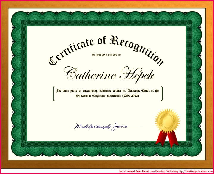 Create a certificate of recognition in Microsoft Word & that gold seal too