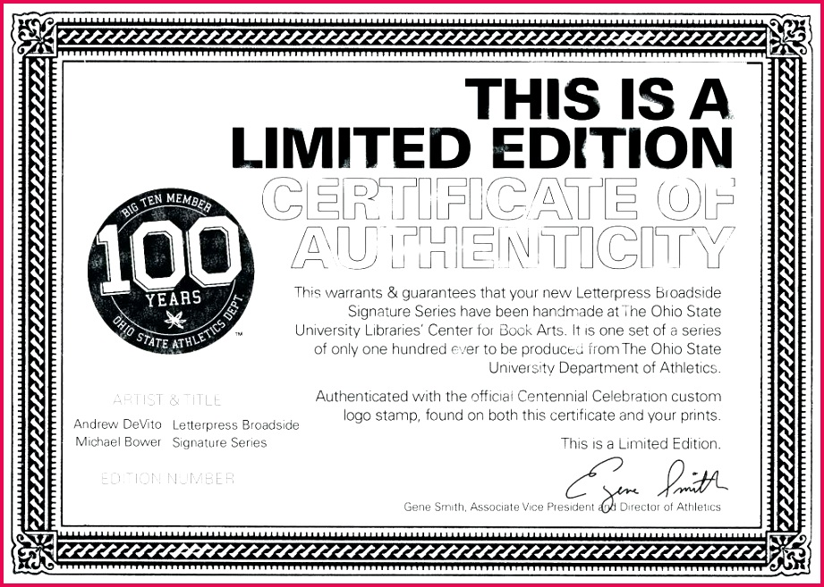 Top Certificate Authenticity Template Free graphy