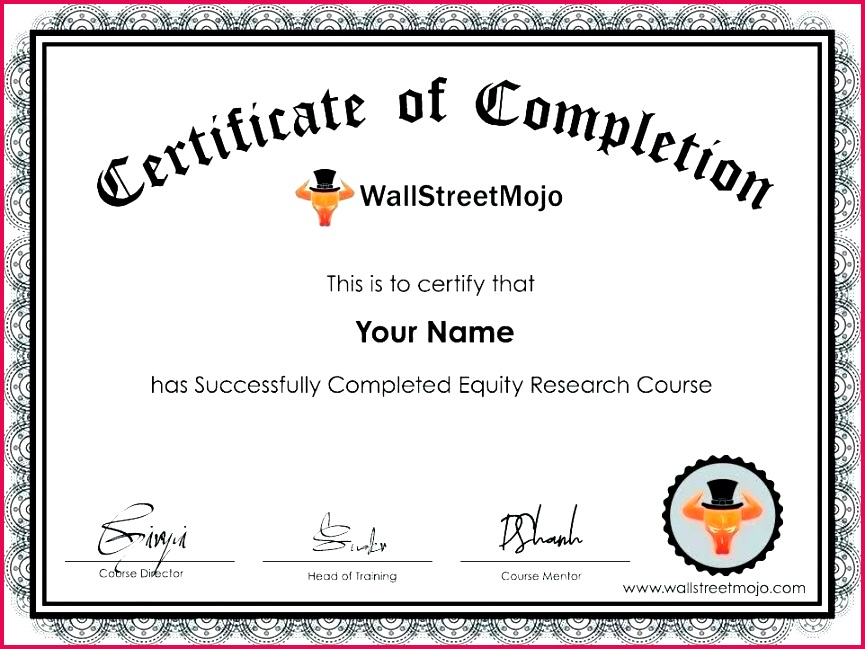 by certificate of approval template form training center certificate of pletion equity research course training report template attestation example attestation form training template train