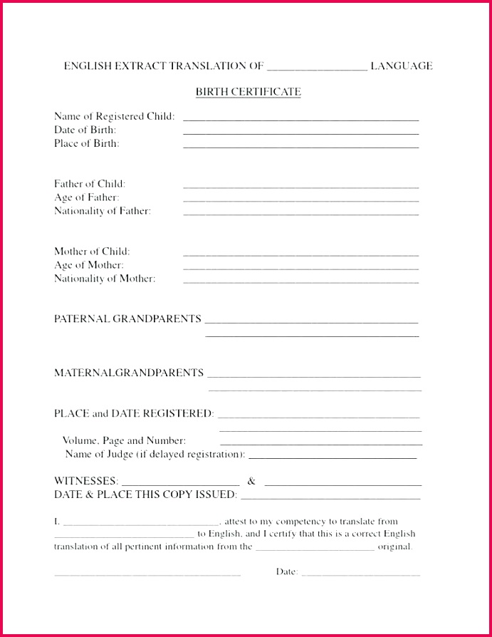 certificate sample blank birth best of translation e to pictures certificates templat