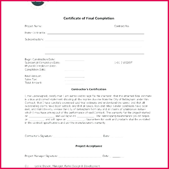 construction letter of pletion template certificate free word format final work in c