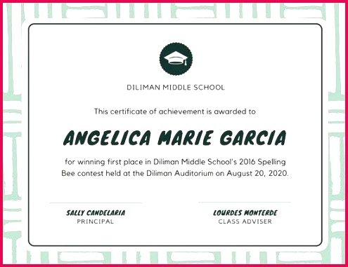 green and cream spelling bee school certificate award template certificates to print