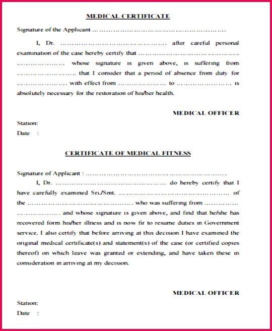 7 Sample Medical Certificate Forms PDF Word 657540 medical certificate form pdf