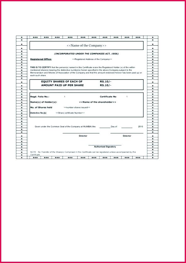 New Sample Stock Certificate Template s Co Blank Free 592837 template shareholders shareholder certificate shares free stock share templates