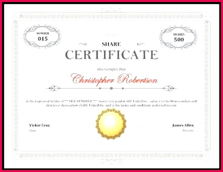 Corporate Stock Certificates Template Free Lovely 5 Sample Stock 444343 corporate stock certificate template awesome printable stock certificate free business certificate templates free corporate certificate template