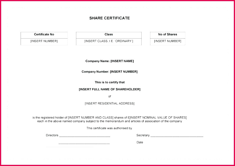 free stock certificate templates word a template lab pany share uk