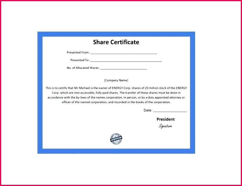free stock certificate template llc