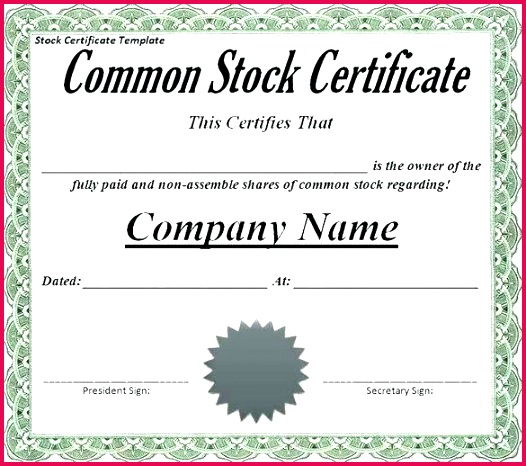 corporate stock certificate template sample mon templates design word award training