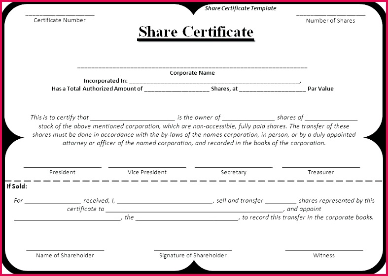 share certificate format template word uk