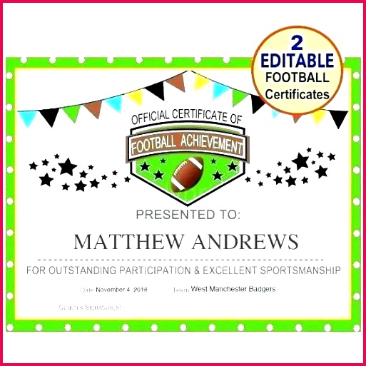 sports award template football templates word certificates certificate psd printable basketball a